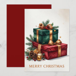 Cartão De Festividades Presentes de Natal de Luxo Feliz Natal Férias