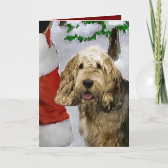 Cartão De Festividades Presentes de Natal de Otterhound (Frente)