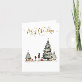 Cartão De Festividades Presentes de Natal debaixo da árvore