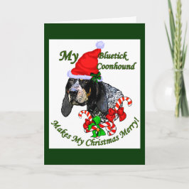 Cartão De Festividades Presentes de Natal do Bluetick Coonhound