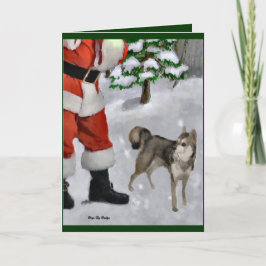 Cartão De Festividades Presentes de Natal do Klee Kai no Alaska
