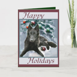 Cartão De Festividades Presentes de Natal em Sheepdog Belgas