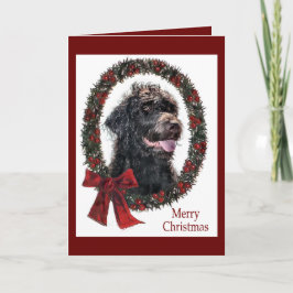 Cartão De Festividades Presentes de Natal Labradoodle