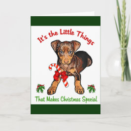 Cartão De Festividades Presentes de Natal Miniatura Pinscher