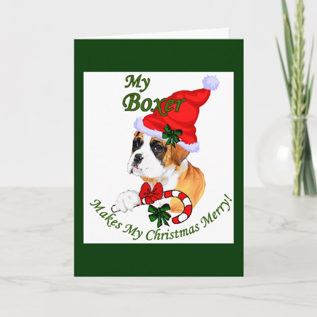 Cartão De Festividades Presentes de Natal no Boxer (Frente)