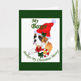 Cartão De Festividades Presentes de Natal no Boxer