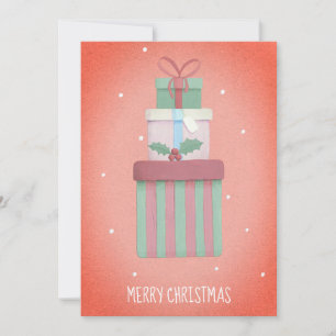 Cartão De Festividades Presentes de Natal Vermelhos Feliz Natal Sem Foto