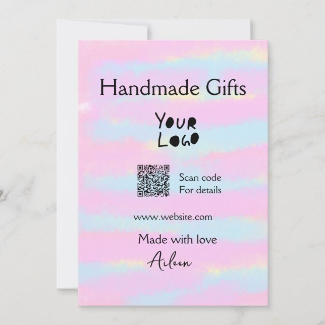 Cartão De Festividades Presentes feitos à mão de pequenas empresas fazem  (Frente)