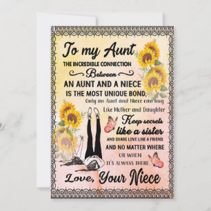 Cartão De Festividades Presentes para Tia Carta para Minha Tia Amor da