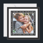 Cartão De Festividades Presentes Tesourados | Preto | Foto<br><div class="desc">Espalhe alegria com este cartão com fotos de feriado delicioso,  com palavras inspiradoras e um quadro geométrico em preto e branco.</div>