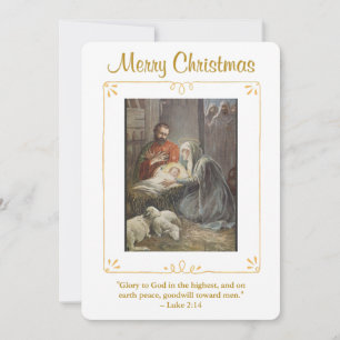 Cartão De Festividades Presépio Cena Religiosa de Natal