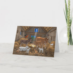 Cartão De Festividades Presépio do Menino Jesus Noite Santa Natal