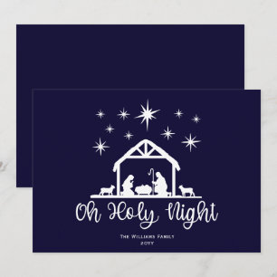 Cartão De Festividades Presépio Oh Noite Santa Script 