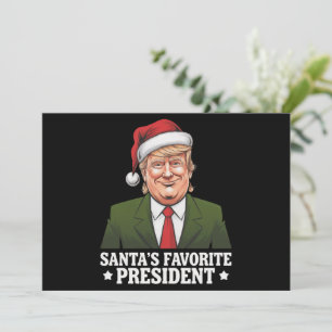 Cartão De Festividades Presidente Favorito do Papai Noel Engraçado Trump