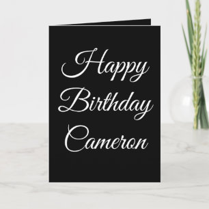 Cartão De Festividades Preto e Branco Feliz Aniversário para ele