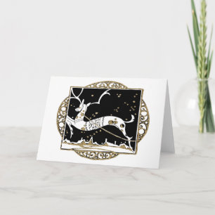 Cartão De Festividades Preto e Dourado Deco de Arte