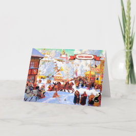 Cartão De Festividades Prettige Kerstdagen.Cartão de Natal em holandês