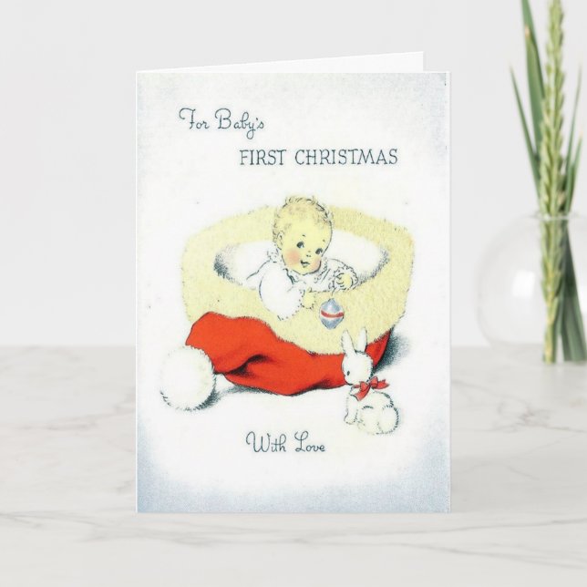 Cartão De Festividades Pretty Baby's 1st Christmas Card (Frente)