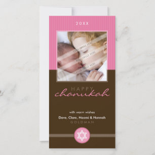 Cartão De Festividades PRETTY HANUKKAH PHOTOCARD :: stripedstitch 3P