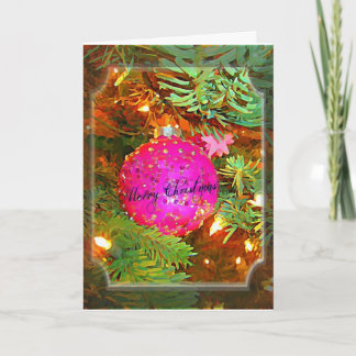 Cartão De Festividades Pretty in Pink - Sparkling Christmas ornament