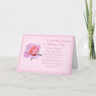 Cartão De Festividades Pretty Rose Valentine's Day Step-Daughter Card