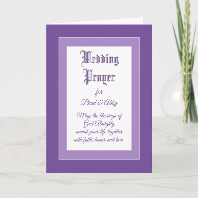 Cartão De Festividades Pretty Wedding prayer custom card (Frente)