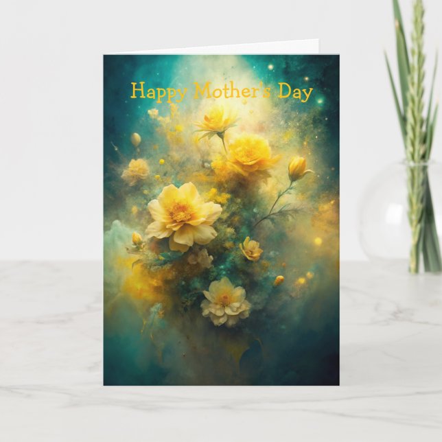 Cartão De Festividades Pretty Yellow Flowers  Mother's Day (Frente)