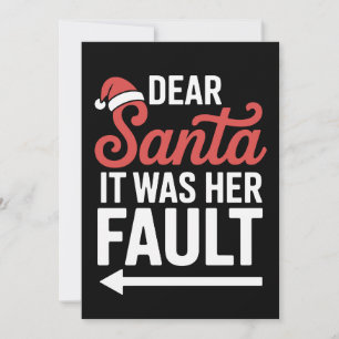 Cartão De Festividades Prezado Papai Noel Foi Dela A Culpa Casais Natalin