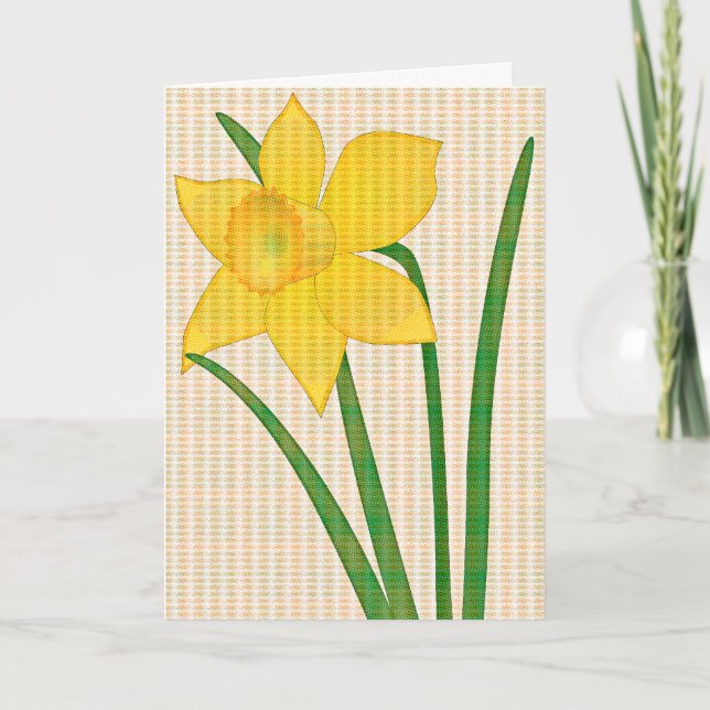 Cartão De Festividades primavera feliz com o felz pascoa com o daffodil (Frente)