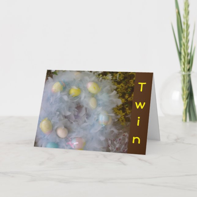CARTÃO DE FESTIVIDADES PRIMAVERA FELIZ DE FELZ PASCOA GÊMEO COM OVOS BONI (Frente)