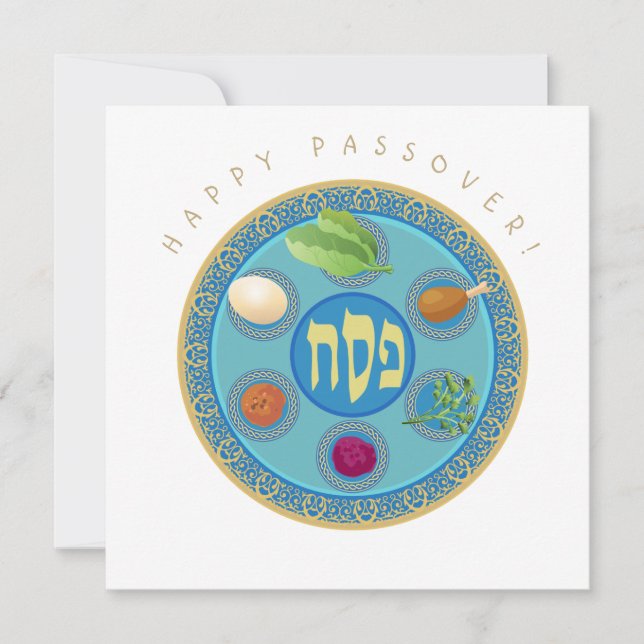 Cartão De Festividades Primavera Pesach Seder de Passagem Feliz (Frente)