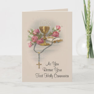 Cartão De Festividades Primeira Comunhão Santa Católica Tradicional