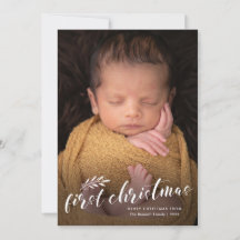 Primeira Foto de Natal Escrita à Mão do Bebê