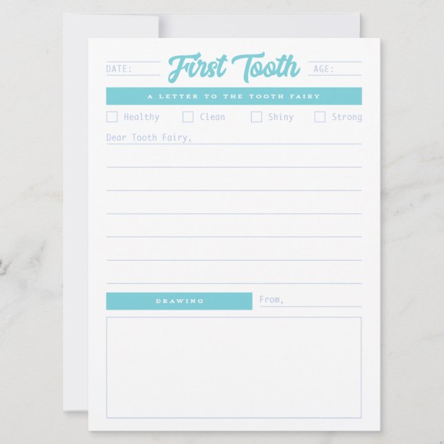 Cartão De Festividades Primeira Letra Dente (Frente)