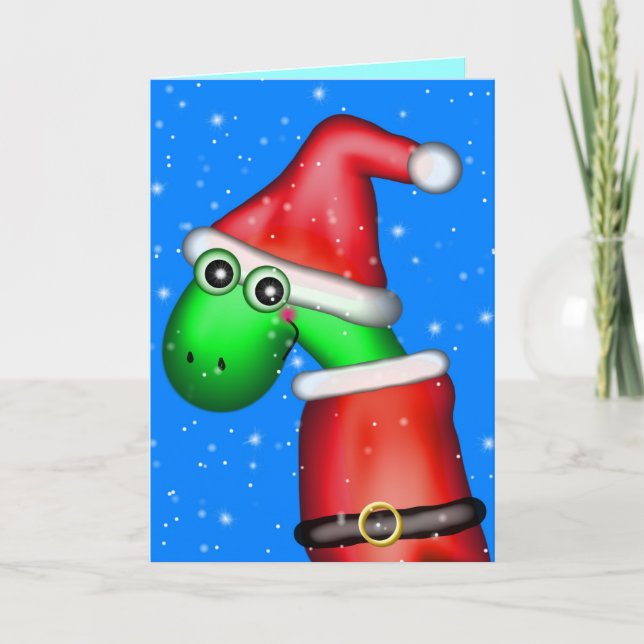 Cartão De Festividades Primeira Queda de Neve do Dinossauro (Frente)