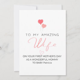 Cartão De Festividades Primeiro Dia das Mães Personalizado Para a Esposa,
