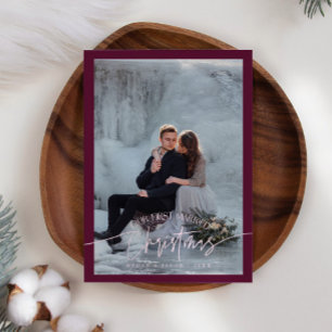 Cartão De Festividades Primeiro Natal Casado - Novo Cranberry Foto