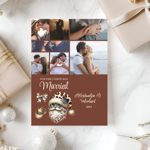 Cartão De Festividades Primeiro Natal Casados Ocidentais 7 Foto