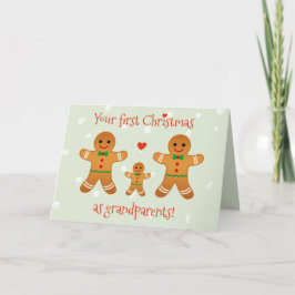 Cartão De Festividades Primeiro Natal como Avós - Homens de Biscoito de G