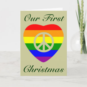 CARTÃO DE FESTIVIDADES PRIMEIRO NATAL COMO CASAL GAY CASADO