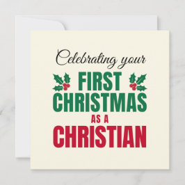 Cartão De Festividades PRIMEIRO NATAL COMO CRISTÃO para novo crente