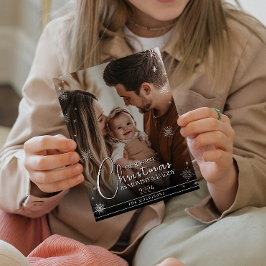 Cartão De Festividades Primeiro Natal como Foto Personalizada dos Pais