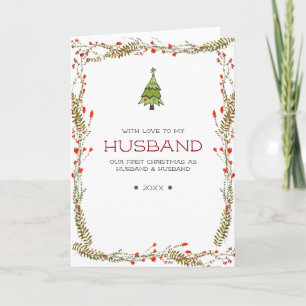 Cartão De Festividades Primeiro Natal como Marido & Marido