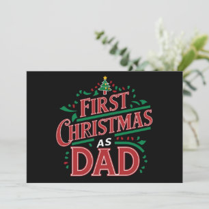 Cartão De Festividades Primeiro Natal Como Papai Correspondente Natal