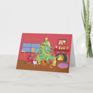 Cartão De Festividades Primeiro Natal dos Gatinhos