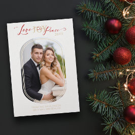 Cartão De Festividades Primeiro Natal dos Recém-Casados Foto Moderna em M