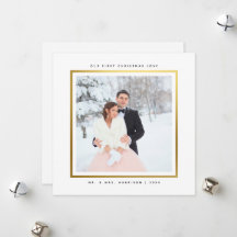 Primeiro Natal Moderno Dourado Falso Sr e Sra Plan