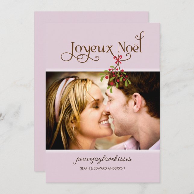 Cartão De Festividades Primeiro Natal sob a Foto de Férias do Visco (Frente/Verso)