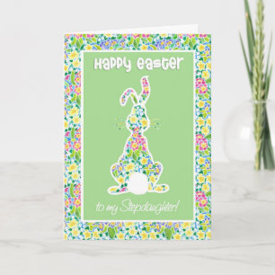 Cartão De Festividades Primroses Páscoa Cute Bunny Rabbit, Stepfilha