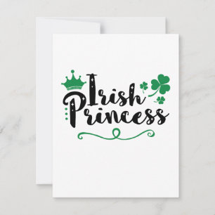 Cartão De Festividades Princesa Irlandesa Mulheres Script Dia de São Patr